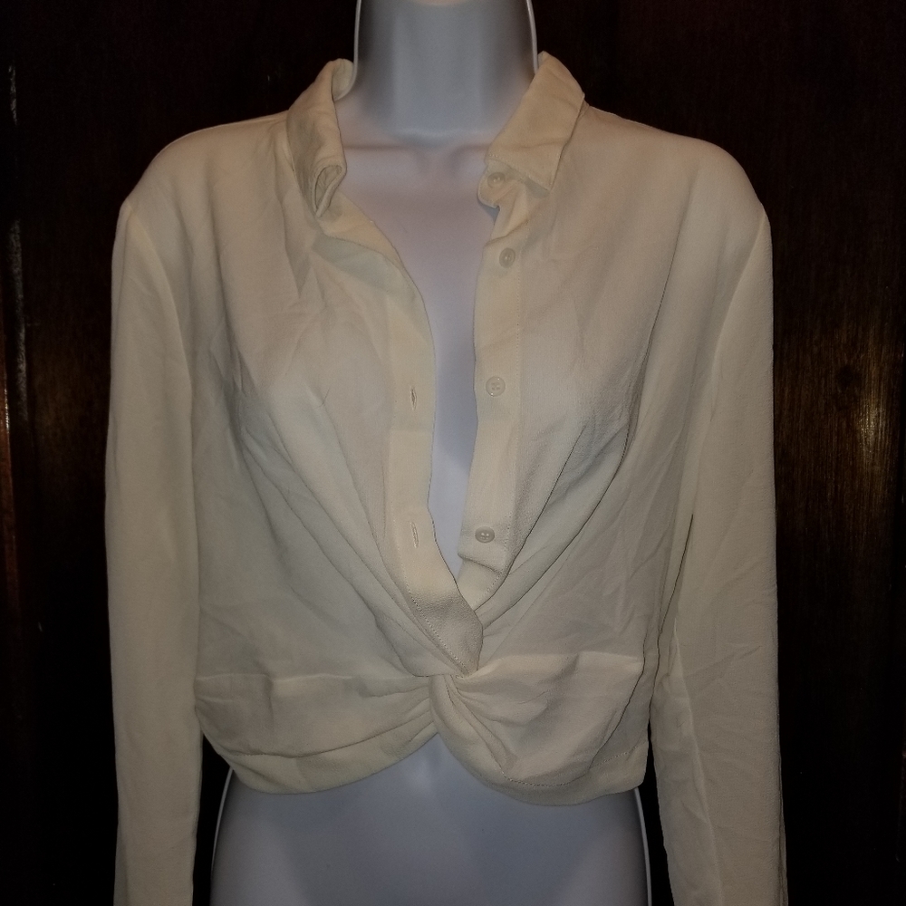 Love Culture Button Down Crop Top Blouse